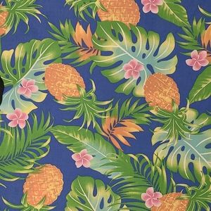 31% OFF TREAT 3 YDs fabric Hawaii Pineapple floral yellow orange green blue